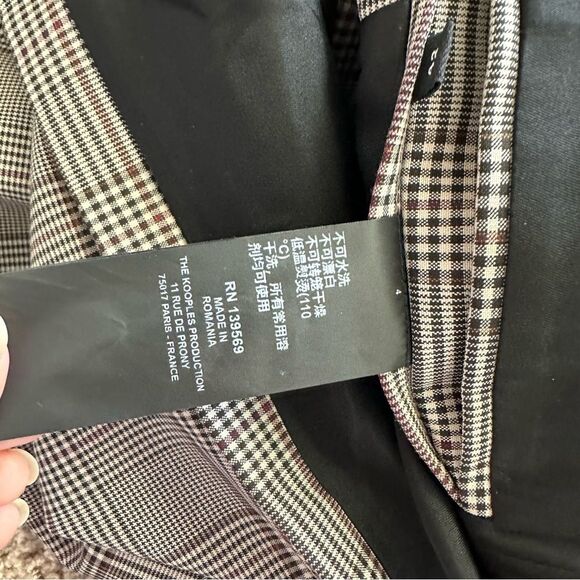 The Kooples Prince of Wales Suit Jacket in Beige Size 42 (10 US) - Picture 13 of 13